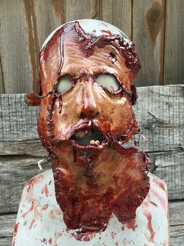 Bloody human skin decayed - bloody,